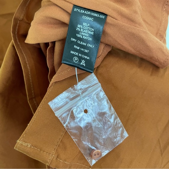 NWT ASTR The Label Ruched Flounce Shirtdress Long Sleeve Buttoned Cognac S Small - Picture 10 of 10